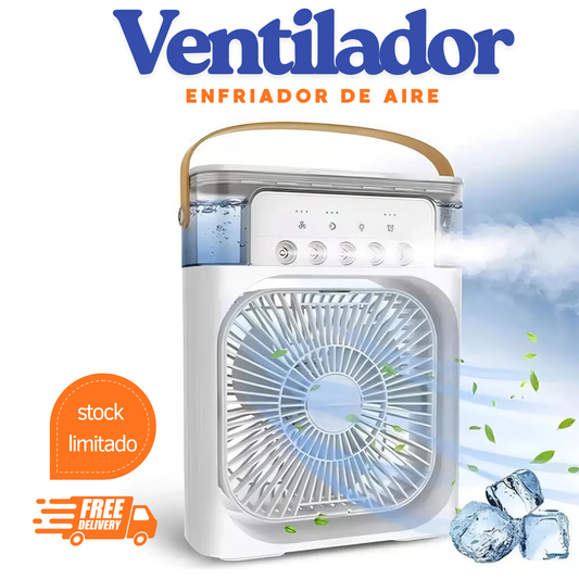 ¡VENTILADOR, ENFRIADOR Y HUMIDIFICADOR DE AIRE 3 EN 1!