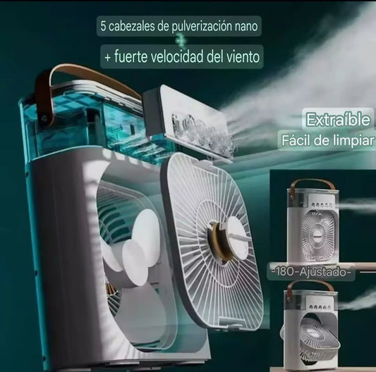 ¡VENTILADOR, ENFRIADOR Y HUMIDIFICADOR DE AIRE 3 EN 1!